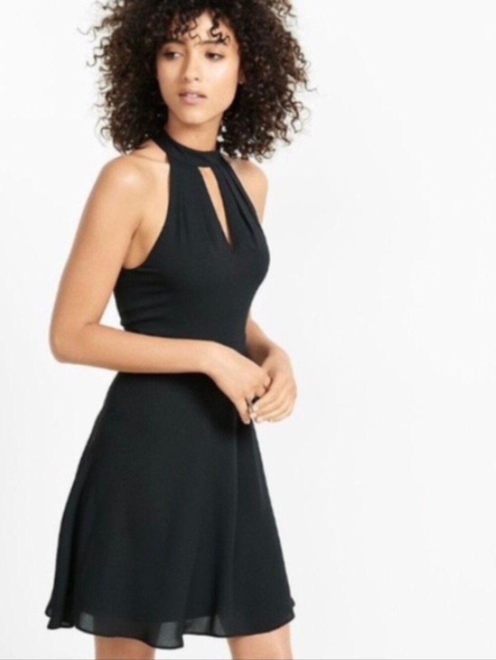 Express Black Halter-Neck Mini Dress NWT